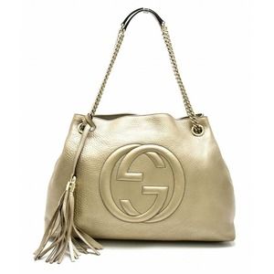 Gucci Soho Logo Chain Shoulder Bag Leather